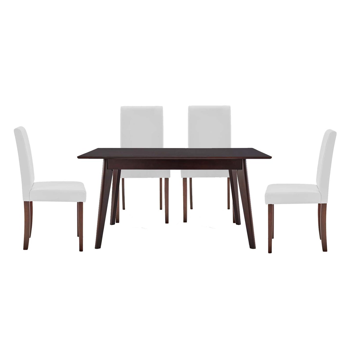 Prosper 5 Piece Dining Set, Faux Leather, Wood, Drak Brown, 19452