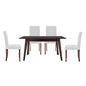 Prosper 5 Piece Dining Set, Faux Leather, Wood, Drak Brown, 19452