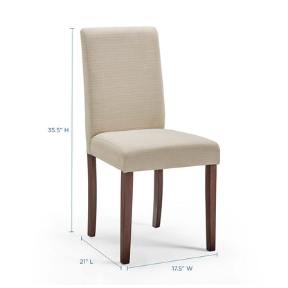 Prosper 5 Piece Upholstered Fabric Dining Set, Fabric, Drak Brown Beige, 19453