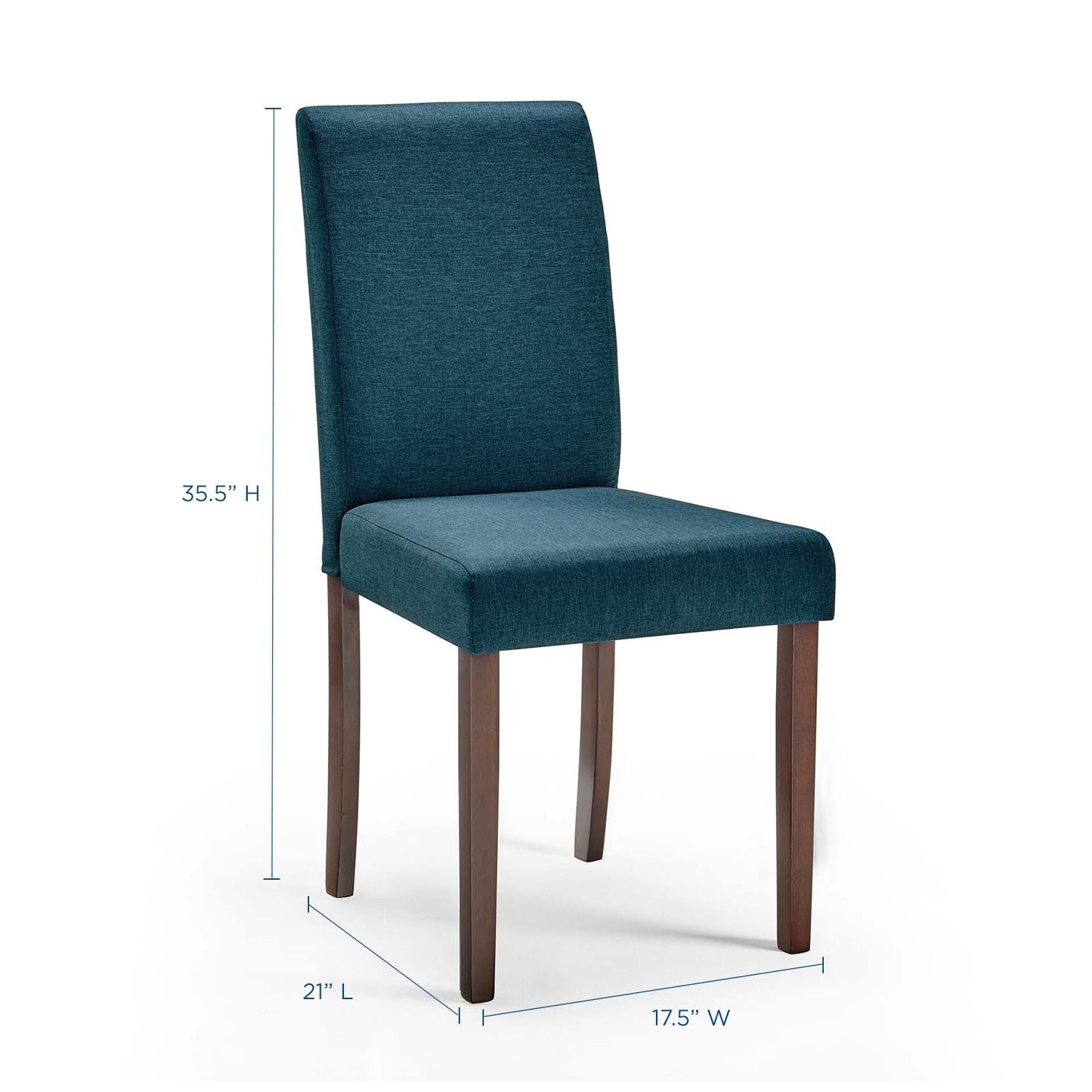 Prosper 5 Piece Upholstered Fabric Dining Set, Fabric, Drak Brown Blue, 19454