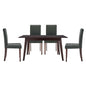 Prosper 5 Piece Upholstered Fabric Dining Set, Fabric, Drak Brown Grey Gray, 19455