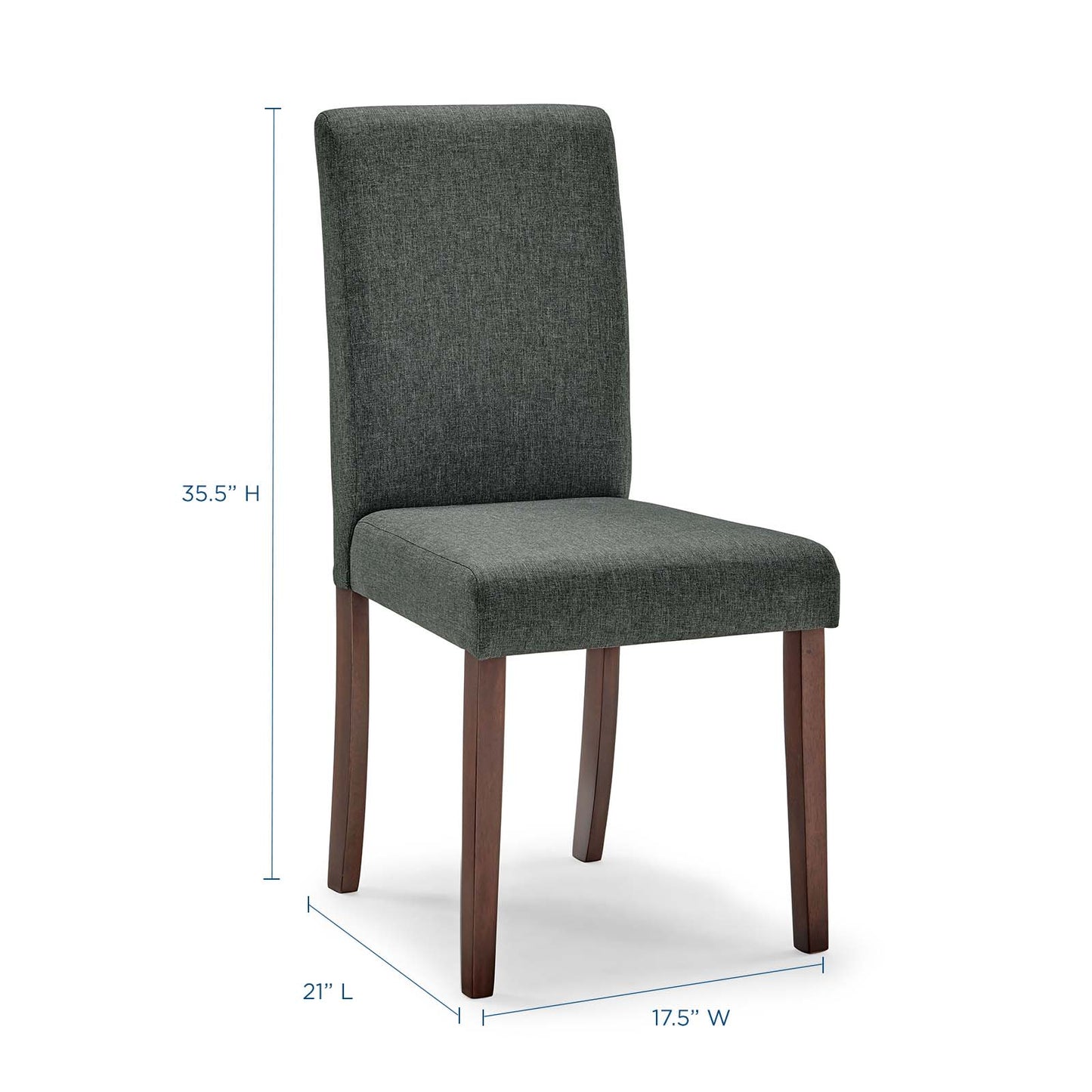 Prosper 5 Piece Upholstered Fabric Dining Set, Fabric, Drak Brown Grey Gray, 19455