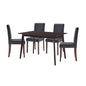 Prosper 5 Piece Upholstered Velvet Dining Set, Velvet, Drak Brown Grey Gray, 19458