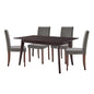 Prosper 5 Piece Faux Leather Dining Set, Faux Leather, Drak Brown Grey Gray, 19461
