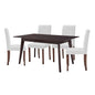 Prosper 5 Piece Faux Leather Dining Set, Faux Leather, Drak Brown White, 19463