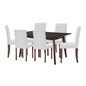 Prosper 7 Piece Faux Leather Dining Set, Faux Leather, Drak Brown White, 19467
