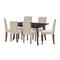Prosper 7 Piece Upholstered Fabric Dining Set, Fabric, Drak Brown Beige, 19472