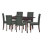Prosper 7 Piece Upholstered Fabric Dining Set, Fabric, Drak Brown Grey Gray, 19474