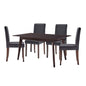 Prosper 5 Piece Upholstered Velvet Dining Set, Velvet, Drak Brown Grey Gray, 19477