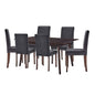 Prosper 7 Piece Upholstered Velvet Dining Set, Velvet, Drak Brown Grey Gray, 19480