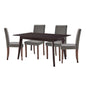Prosper 5 Piece Faux Leather Dining Set, Faux Leather, Drak Brown Grey Gray, 19483