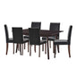 Prosper 7 Piece Faux Leather Dining Set, Faux Leather, Drak Brown Black, 19486