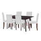 Prosper 7 Piece Faux Leather Dining Set, Faux Leather, Drak Brown White, 19489