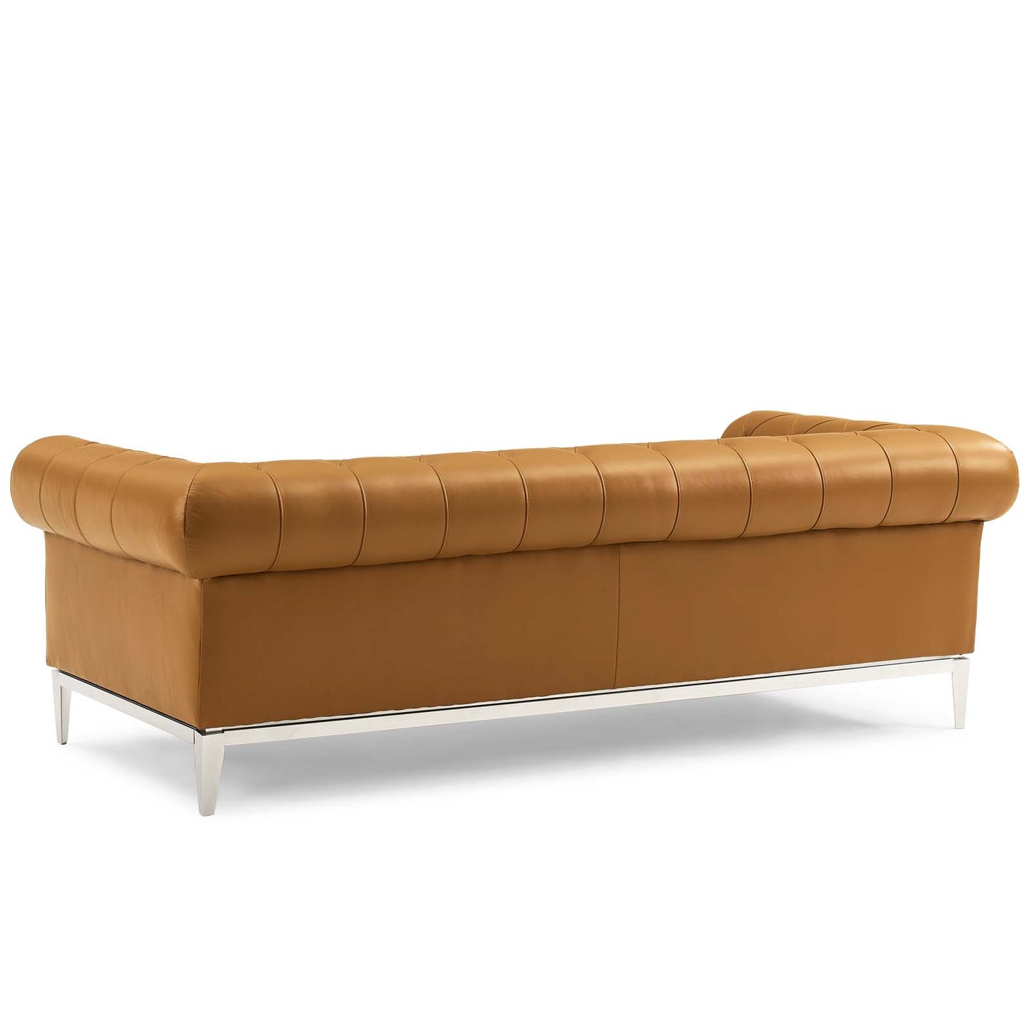 Idyll Tufted Upholstered Leather Sofa and Loveseat Set, Leather, Tan, 19491
