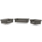Idyll 3 Piece Upholstered Leather Set, Leather, Grey Gray, 19492