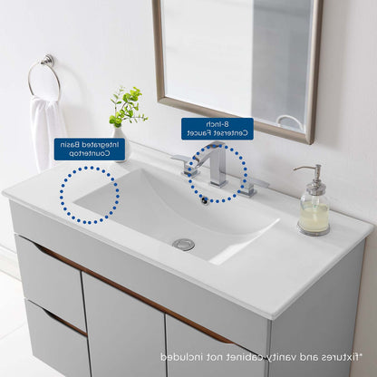 Cayman 36" Bathroom Sink, Ceramic, White, 19516