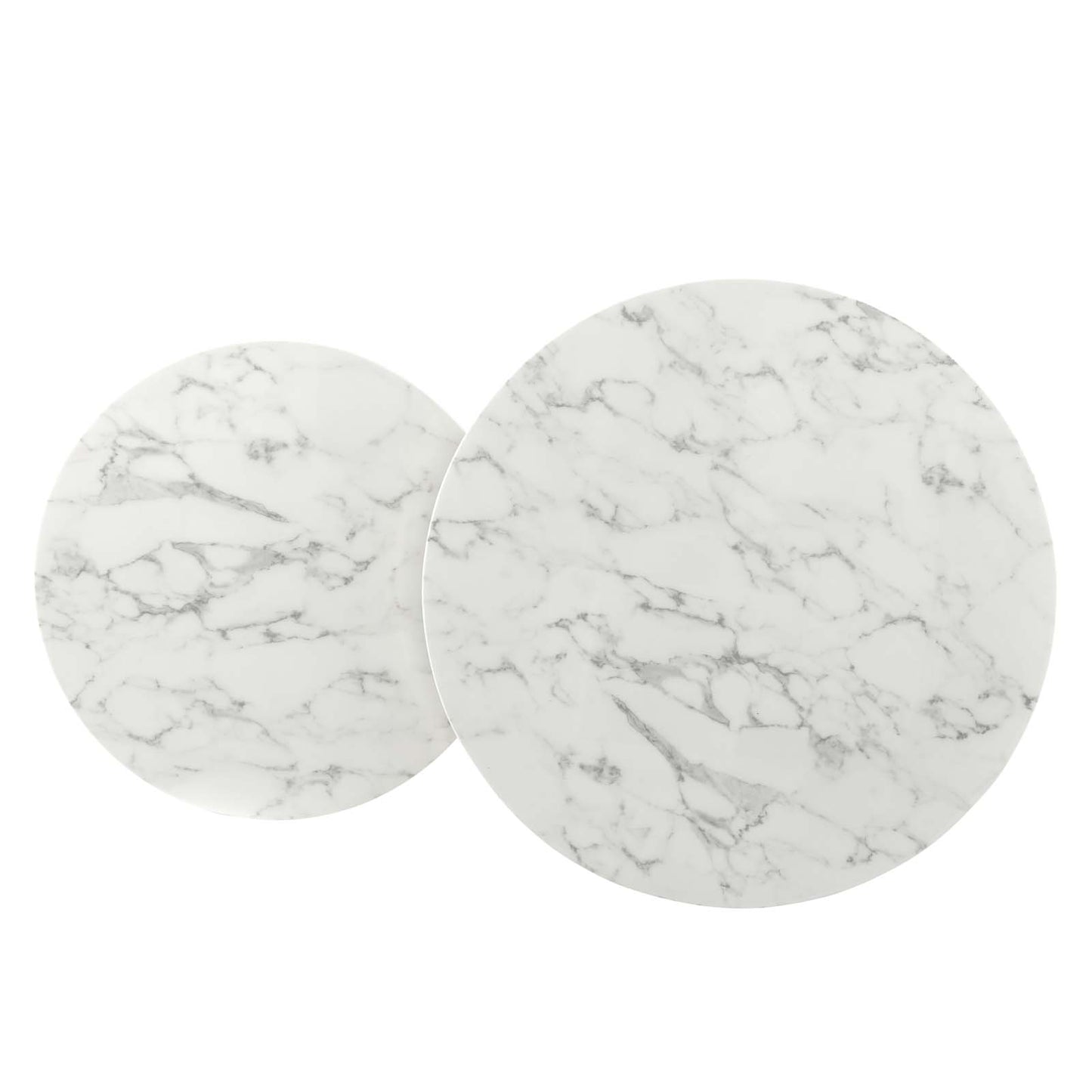 Ravenna Artificial Marble Nesting Coffee Table, Artificial Marble, Metal Steel, Gold White, 19521