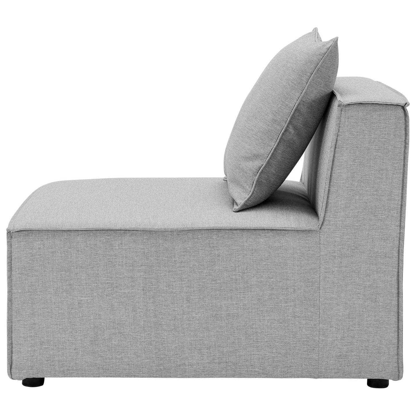 Saybrook Outdoor Patio Upholstered Sectional Sofa Armless Chair, Fabric, Grey Gray, 19522