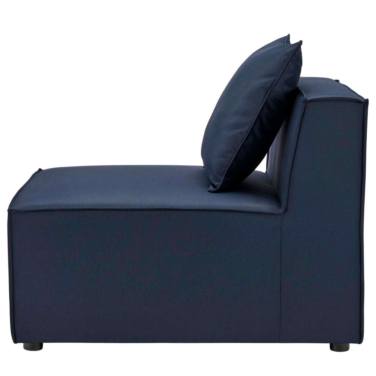 Saybrook Outdoor Patio Upholstered Sectional Sofa Armless Chair, Fabric, Blue Navy Blue, 19523