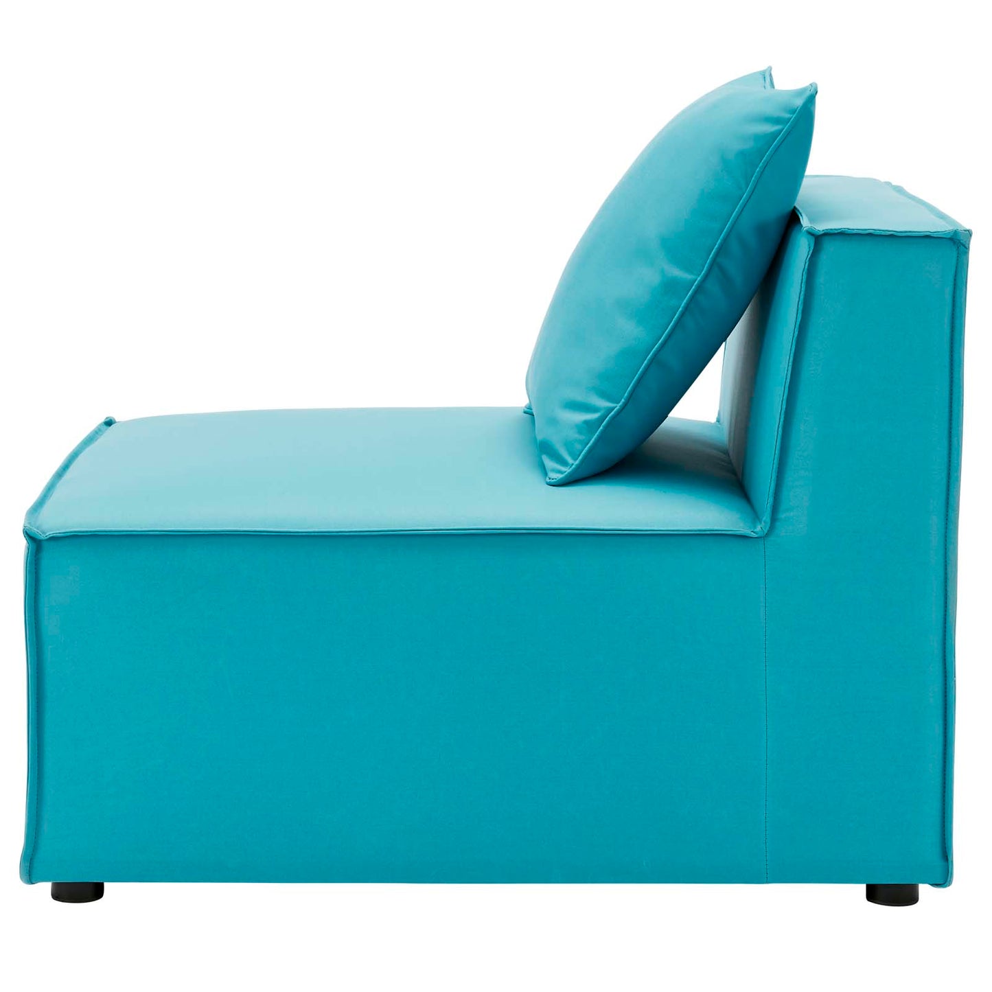Saybrook Outdoor Patio Upholstered Sectional Sofa Armless Chair, Fabric, Blue, 19524
