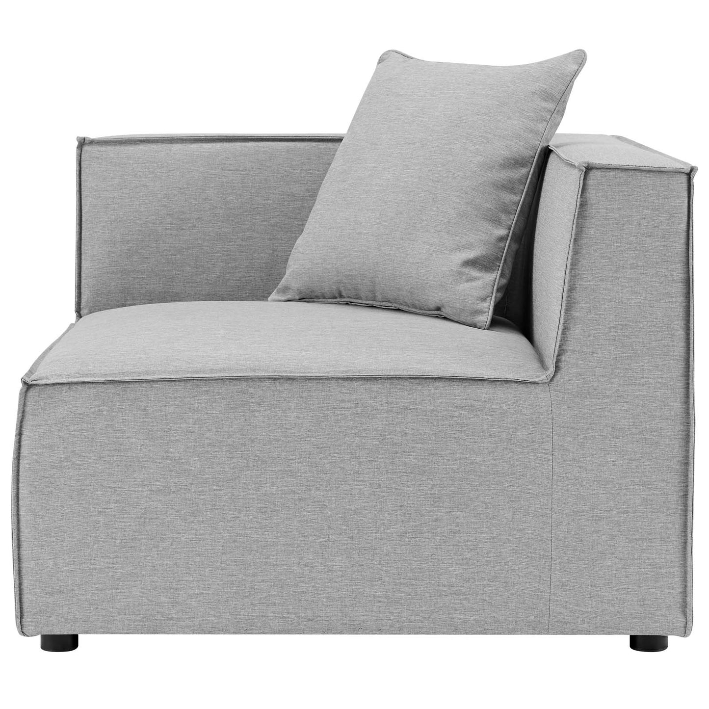 Saybrook Outdoor Patio Upholstered Sectional Sofa Corner Chair, Fabric, Grey Gray, 19526