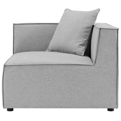 Saybrook Outdoor Patio Upholstered Sectional Sofa Corner Chair, Fabric, Grey Gray, 19526