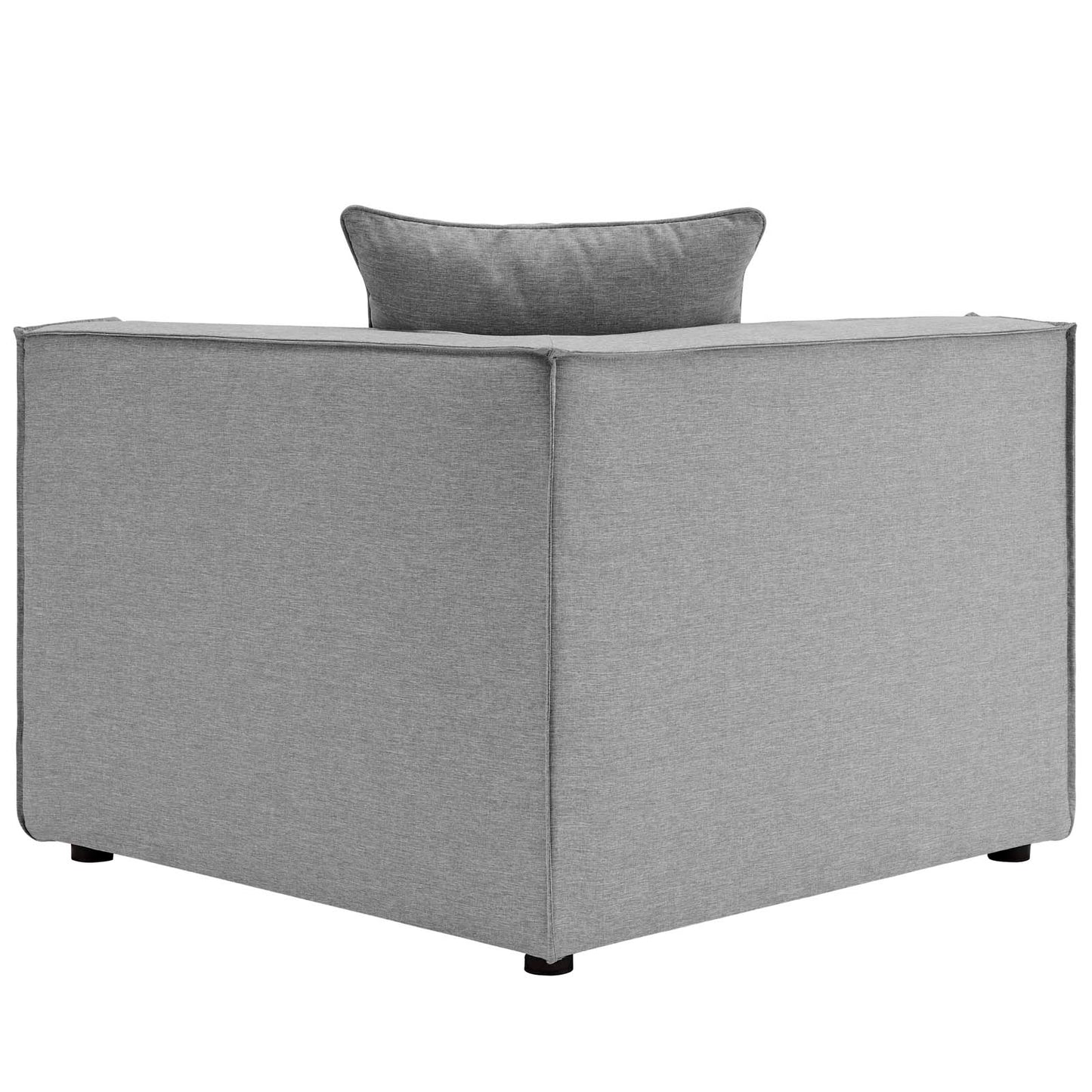 Saybrook Outdoor Patio Upholstered Sectional Sofa Corner Chair, Fabric, Grey Gray, 19526