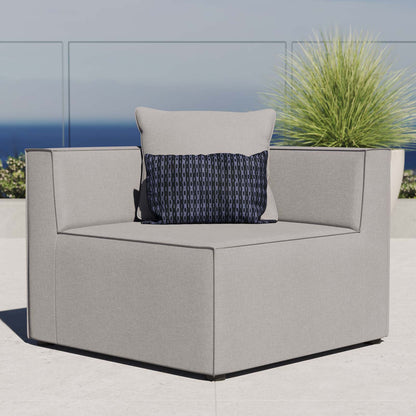Saybrook Outdoor Patio Upholstered Sectional Sofa Corner Chair, Fabric, Grey Gray, 19526