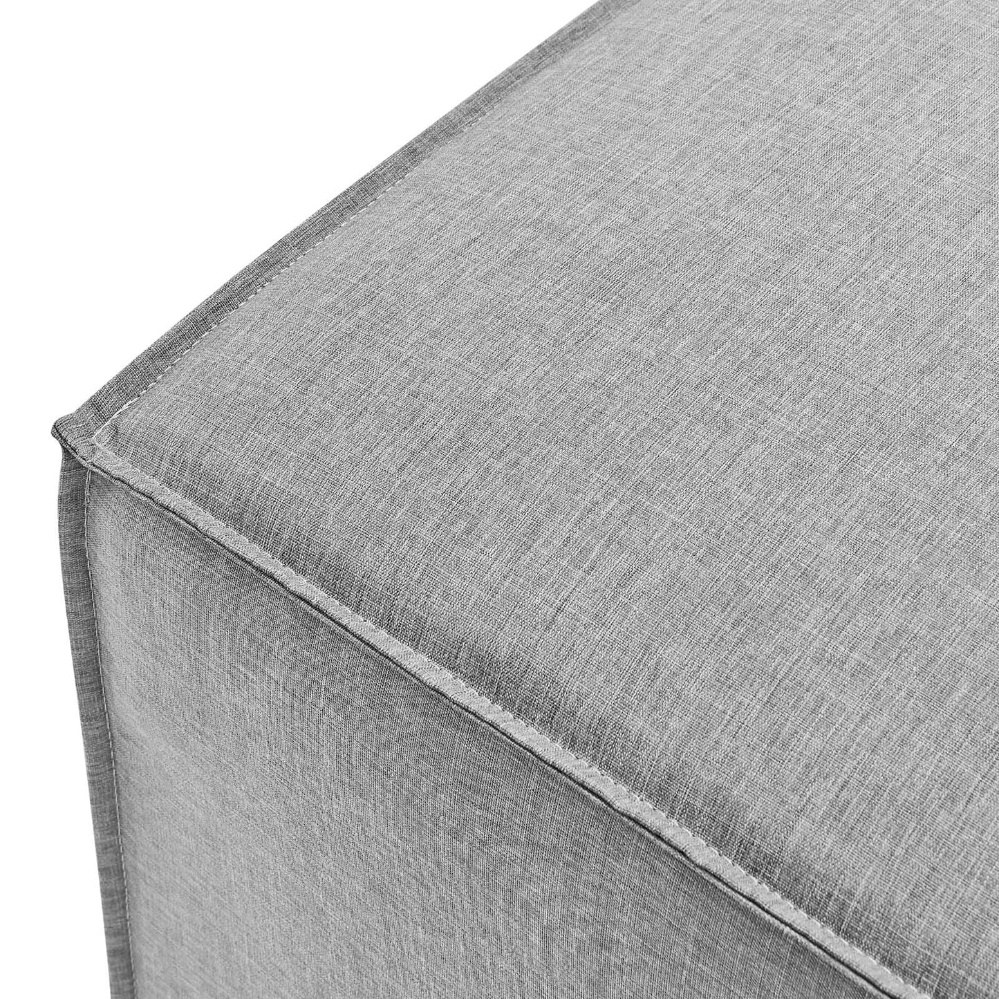 Saybrook Outdoor Patio Upholstered Sectional Sofa Ottoman, Fabric, Grey Gray, 19530