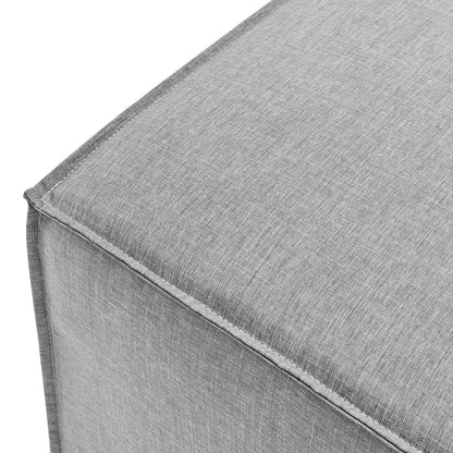Saybrook Outdoor Patio Upholstered Sectional Sofa Ottoman, Fabric, Grey Gray, 19530