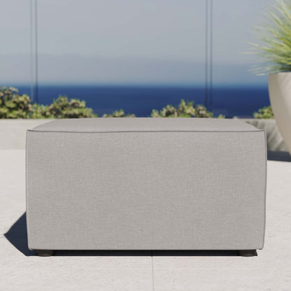 Saybrook Outdoor Patio Upholstered Sectional Sofa Ottoman, Fabric, Grey Gray, 19530