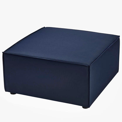 Saybrook Outdoor Patio Upholstered Sectional Sofa Ottoman, Fabric, Blue Navy, 19531