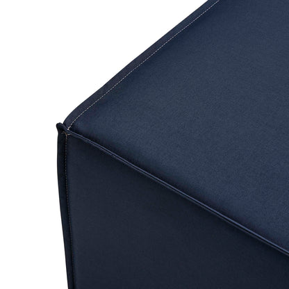 Saybrook Outdoor Patio Upholstered Sectional Sofa Ottoman, Fabric, Blue Navy, 19531