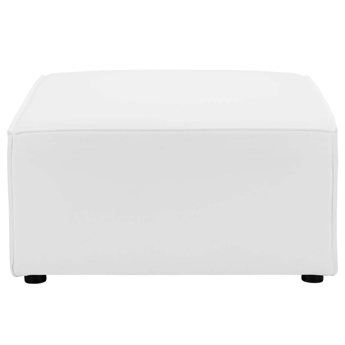 Saybrook Outdoor Patio Upholstered Sectional Sofa Ottoman, Fabric, White, 19533