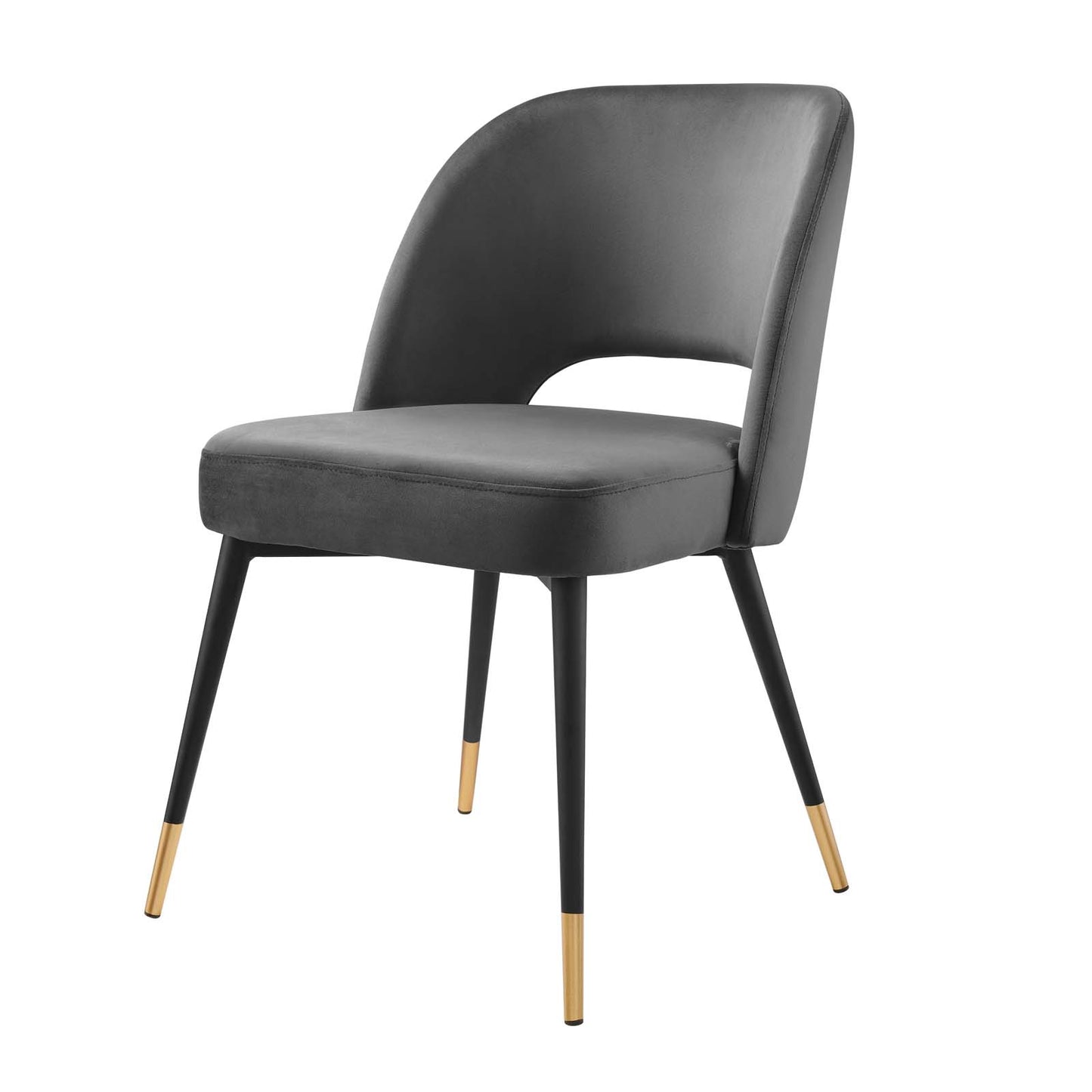 Rouse Performance Velvet Dining Side Chair, Velvet, Dark Grey Gray, 19534