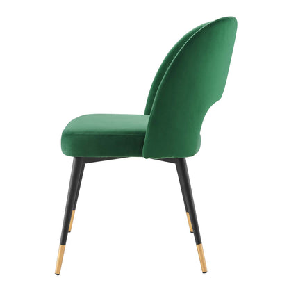 Rouse Performance Velvet Dining Side Chair, Velvet, Green, 19535