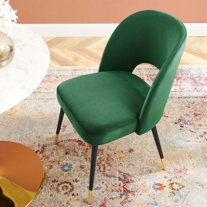 Rouse Performance Velvet Dining Side Chair, Velvet, Green, 19535