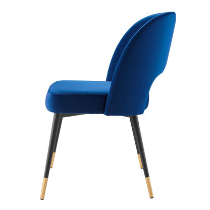 Rouse Performance Velvet Dining Side Chair, Velvet, Blue Navy, 19536
