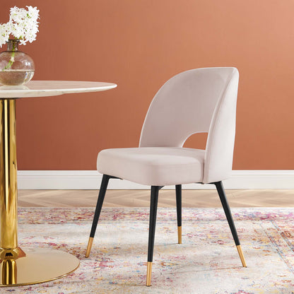 Rouse Performance Velvet Dining Side Chair, Velvet, Pink, 19537