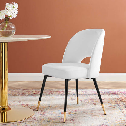 Rouse Performance Velvet Dining Side Chair, Velvet, White, 19538