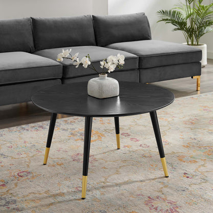 Vigor Round Coffee Table, Wood, Black, 19539