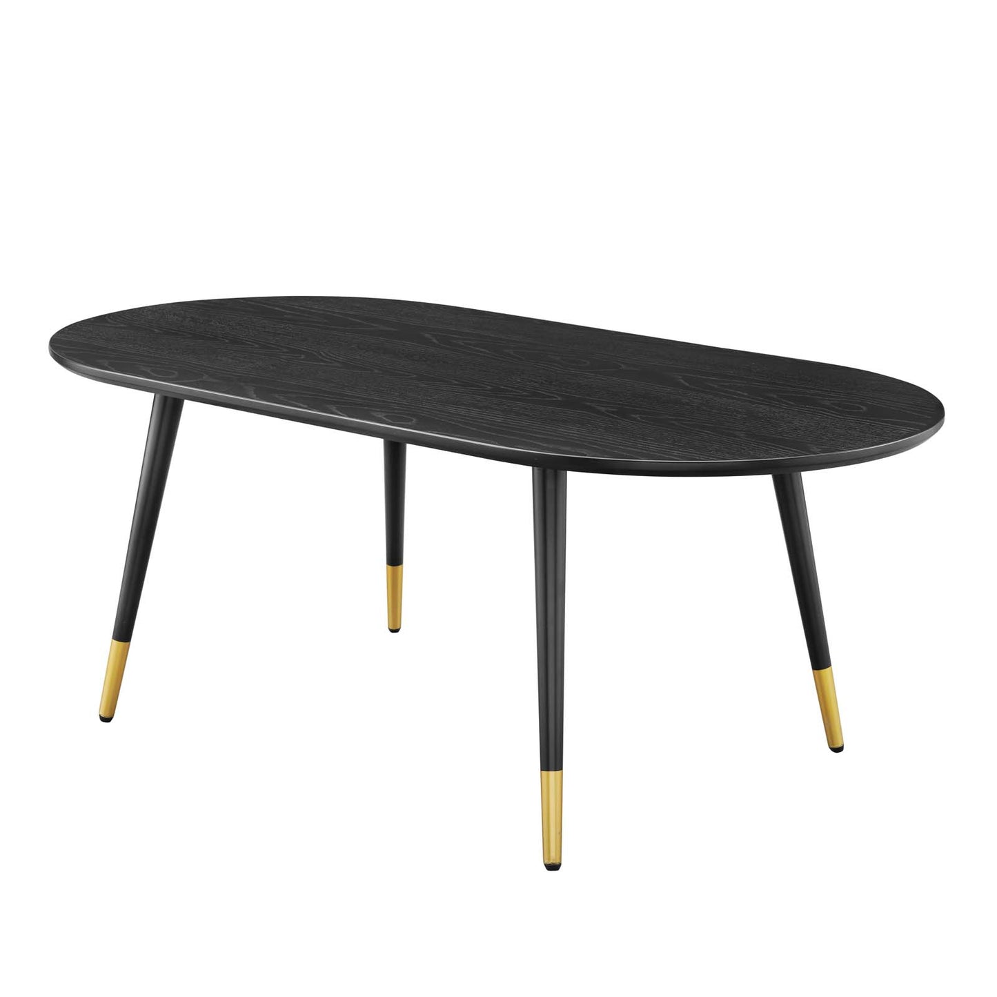 Vigor 47" Oval Coffee Table, Wood, Black, 19540