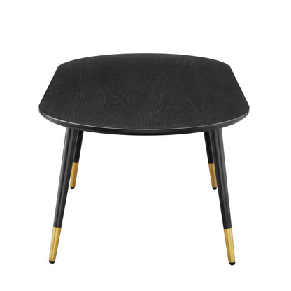 Vigor 47" Oval Coffee Table, Wood, Black, 19540