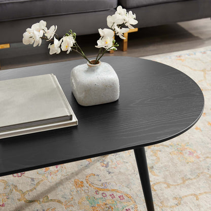Vigor 47" Oval Coffee Table, Wood, Black, 19540
