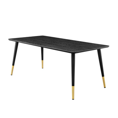 Vigor 71" Rectangular Dining Table, Wood, Black, 19542