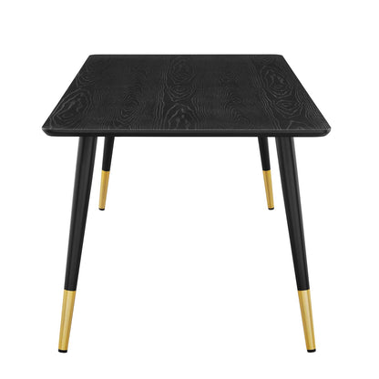 Vigor 71" Rectangular Dining Table, Wood, Black, 19542