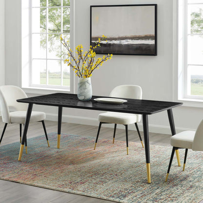 Vigor 71" Rectangular Dining Table, Wood, Black, 19542