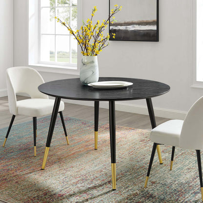 Vigor Round Dining Table, Wood, Black, 19543