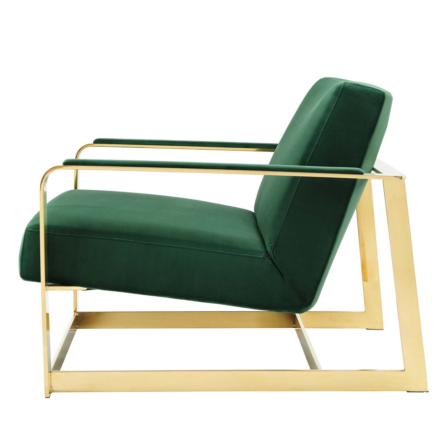 Seg Performance Velvet Accent Chair, Velvet, Metal Steel, Gold Green, 19544