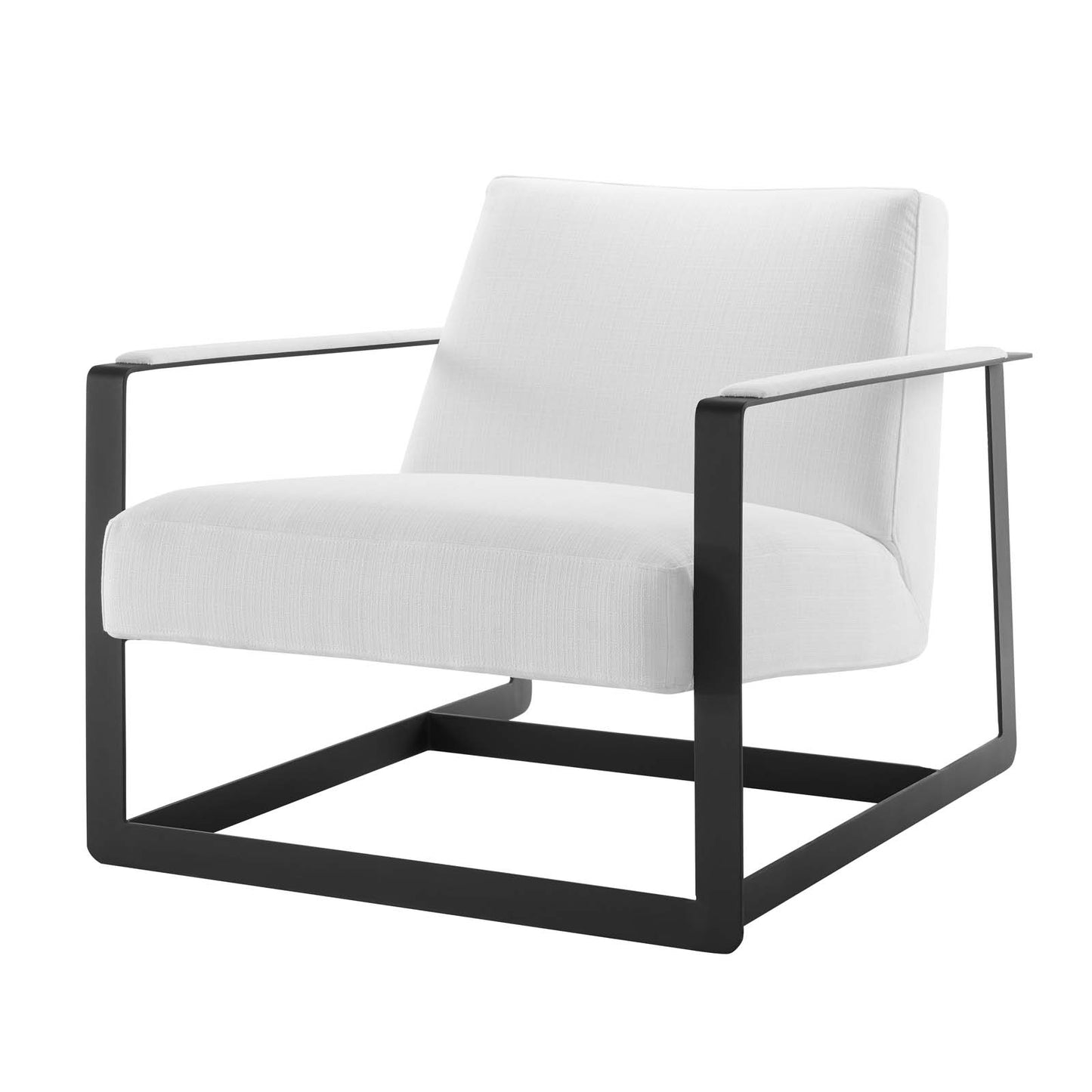 Seg Upholstered Accent Chair, Fabric, Black White, 19549